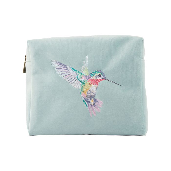 Wrendale Designs - 'Wisteria Wishes' Hummingbird Embroidered Cosmetic Bag