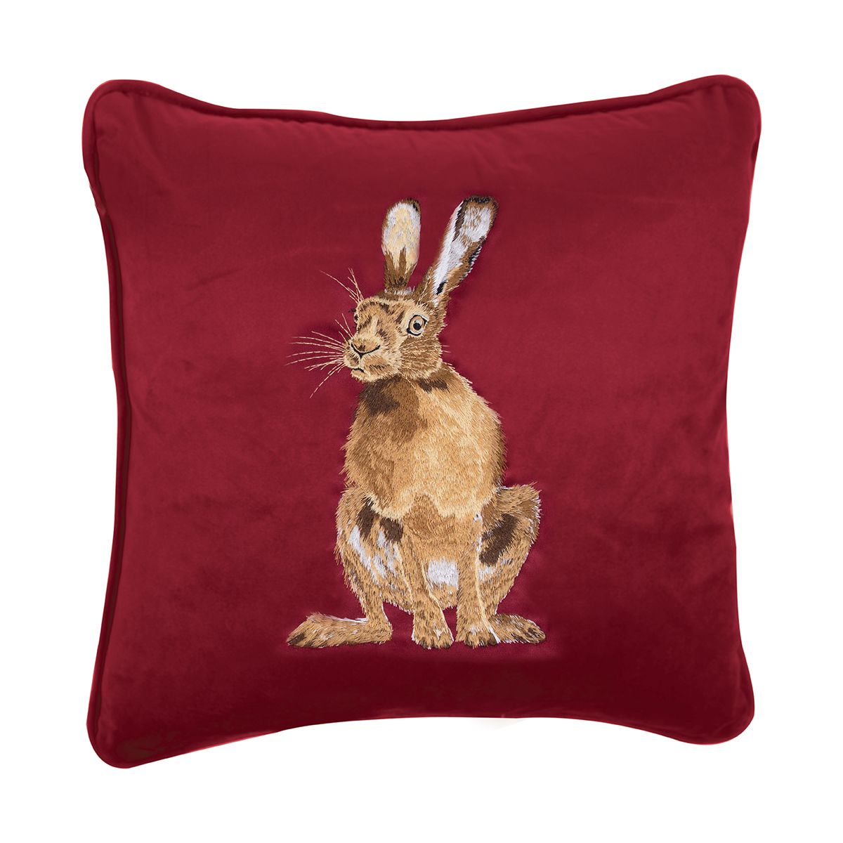 Wrendale Designs 'Golden Hour' Hare Embroidered Cushion