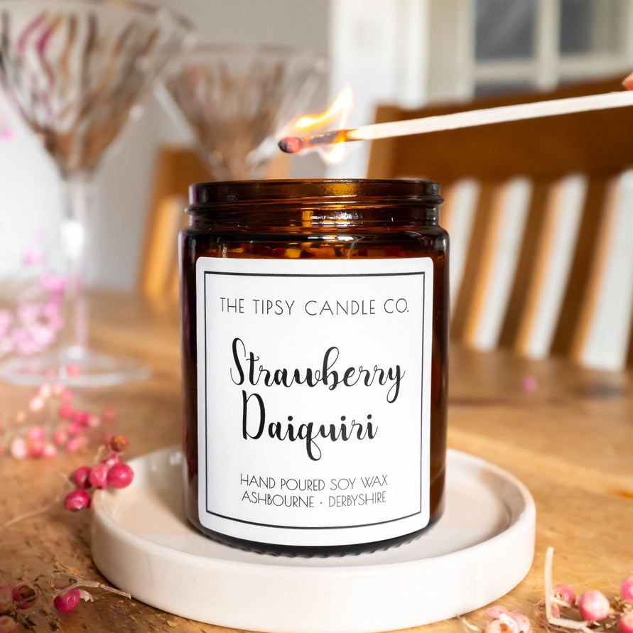 The Tipsy Candle Co - Strawberry Daiquiri Scented Candle