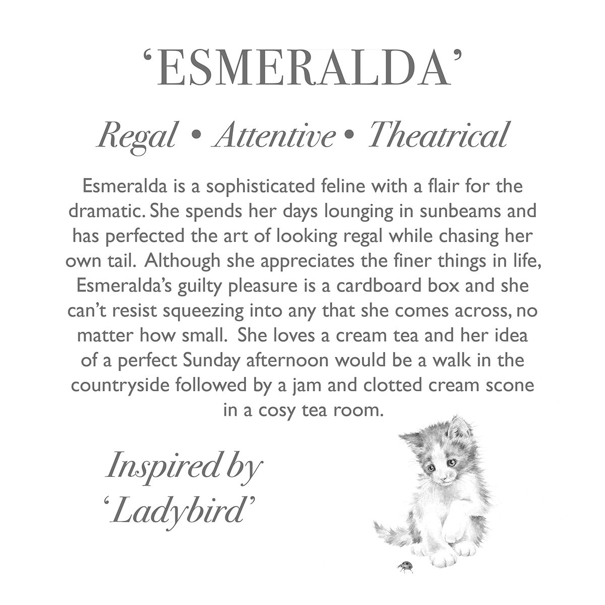 Wrendale Designs - 'Esmeralda' Cat - Soft Plush Character - Regular
