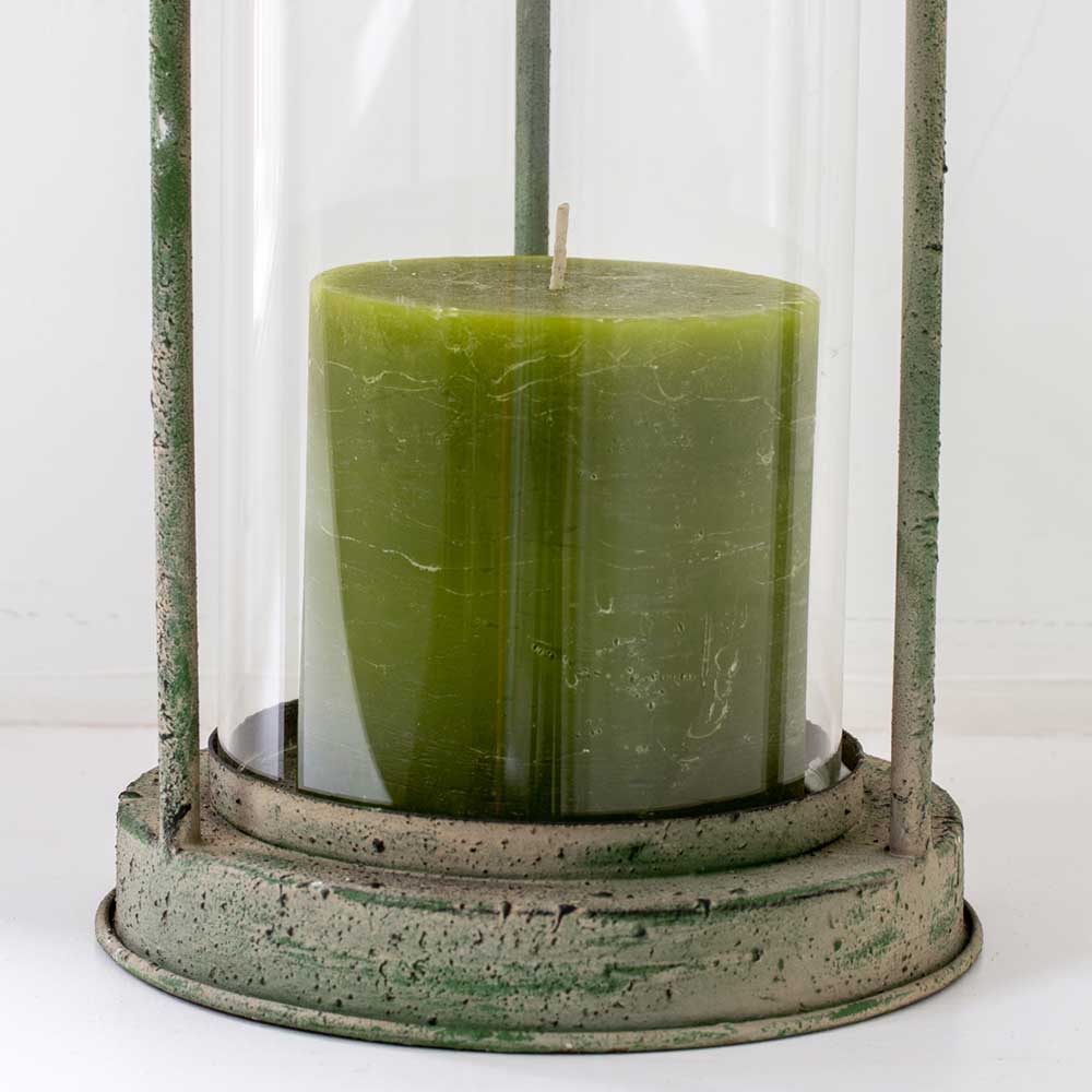 Antique Green Hurricane Lantern