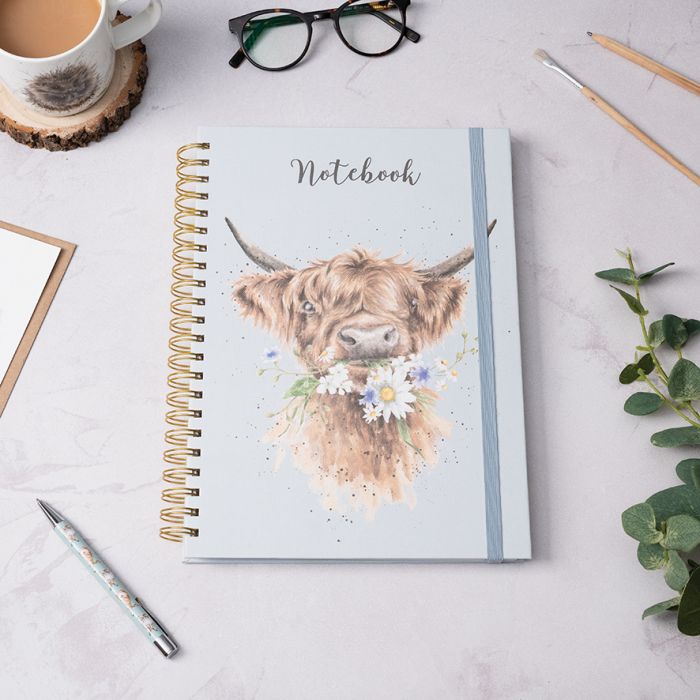 Wrendale Designs - 'Daisy Coo' Highland Cow A4 Notebook