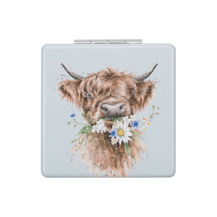 Wrendale Designs - 'Daisy Coo' Highland Cow Compact Mirror
