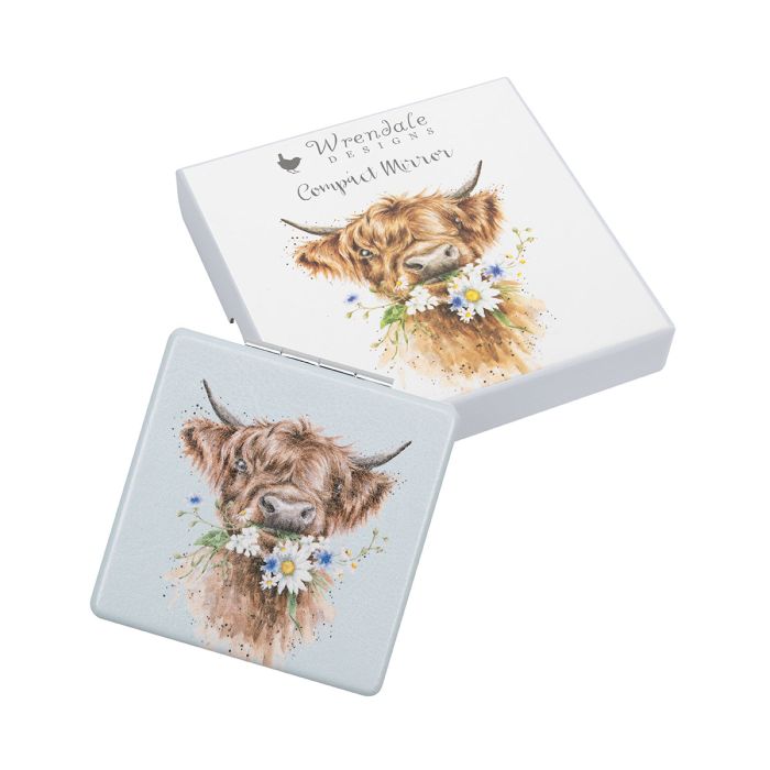 Wrendale Designs - 'Daisy Coo' Highland Cow Compact Mirror