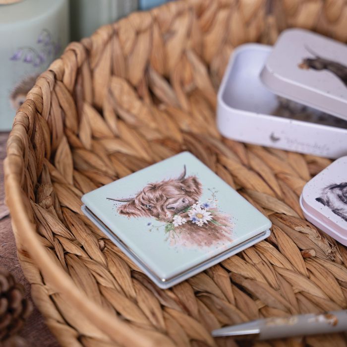Wrendale Designs - 'Daisy Coo' Highland Cow Compact Mirror