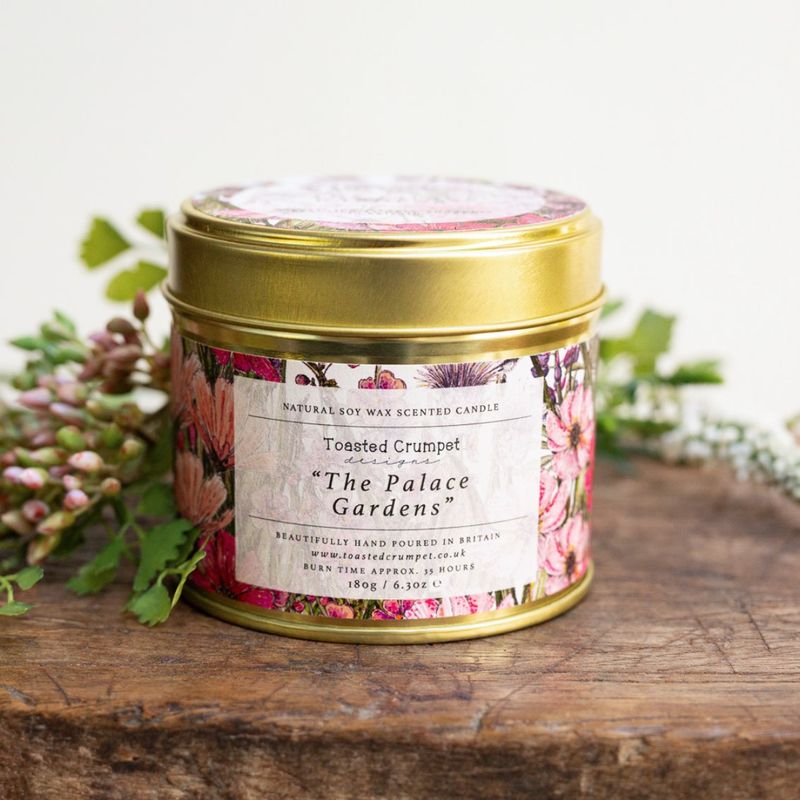 Toasted Crumpet - The Palace Gardens Scented Candle in a Matt Gold Tin
