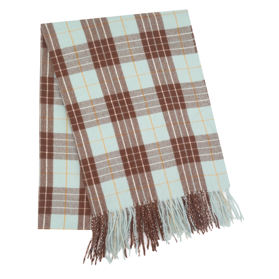 Miss Sparrow - Tartan Scarf Duck Egg