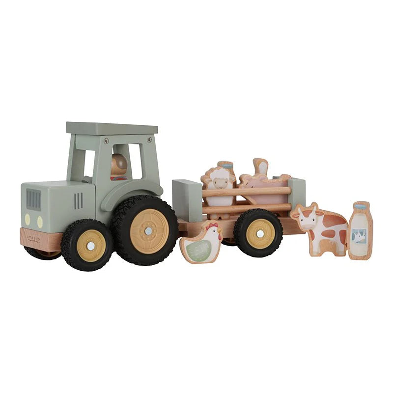 Little Dutch - Wooden Tractor with trailer Little Farm