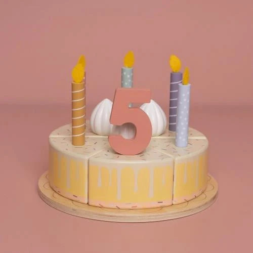 Little Dutch - Wooden Birthday Cake - Pink