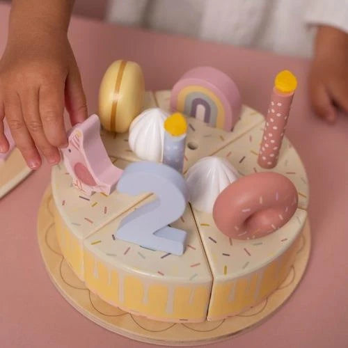 Little Dutch - Wooden Birthday Cake - Pink