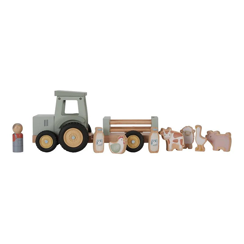 Little Dutch - Wooden Tractor with trailer Little Farm