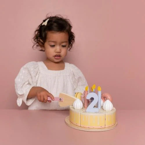 Little Dutch - Wooden Birthday Cake - Pink