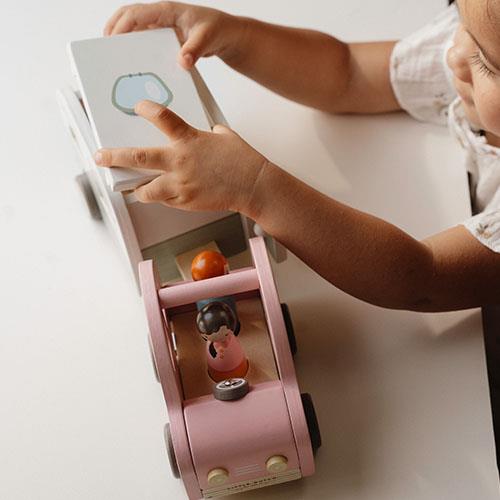 Little Dutch - Wooden Toy Car With Caravan
