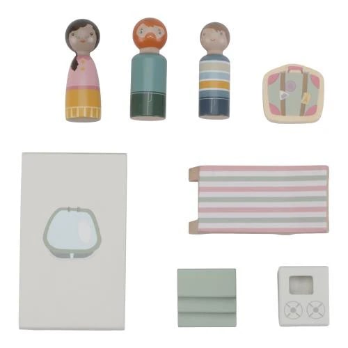 Little Dutch - Wooden Toy Car With Caravan