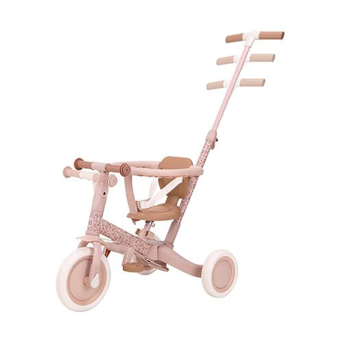 Little Dutch 4 in 1 Tricycle with Push Bar Fairy Floral Pink