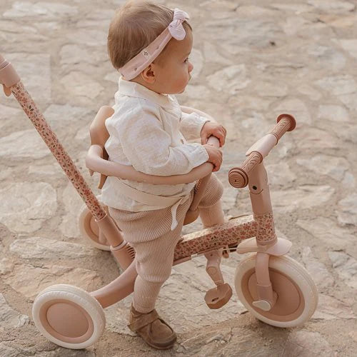 Little Dutch 4 in 1 Tricycle with Push Bar Fairy Floral Pink