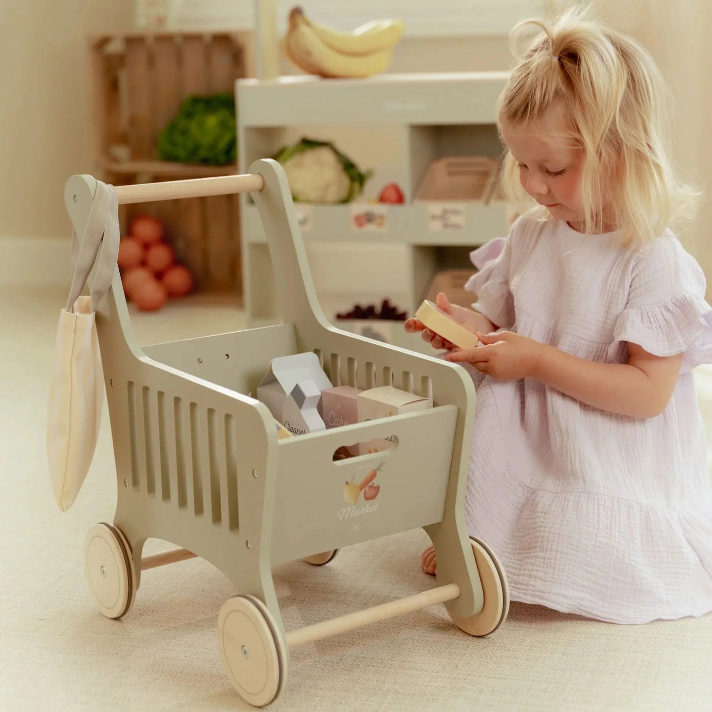 Little Dutch - Wooden Shopping Cart