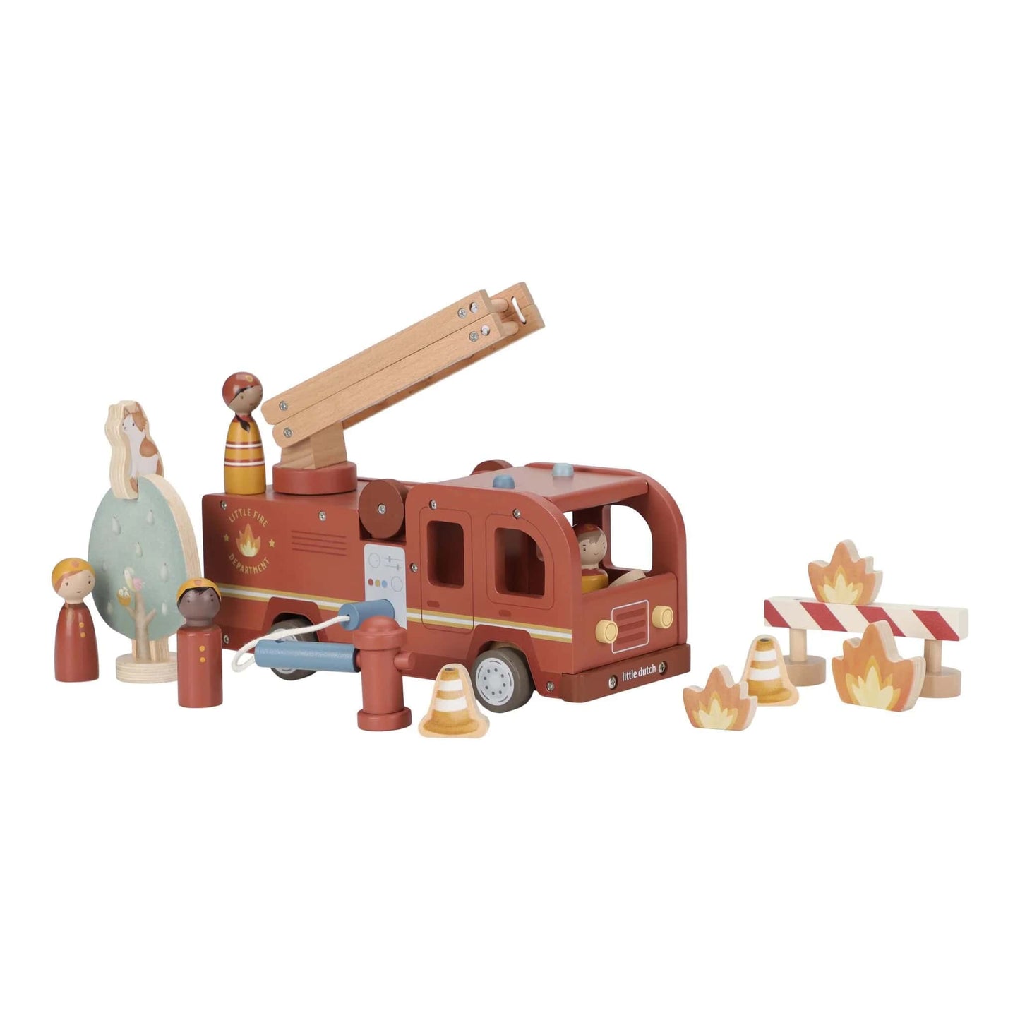 Little Dutch - Wooden Fire Truck Set