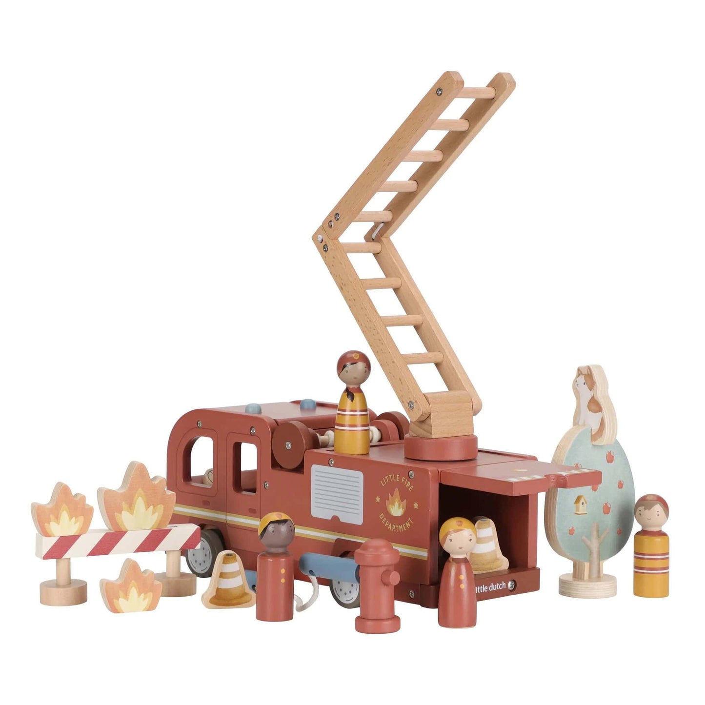 Little Dutch - Wooden Fire Truck Set