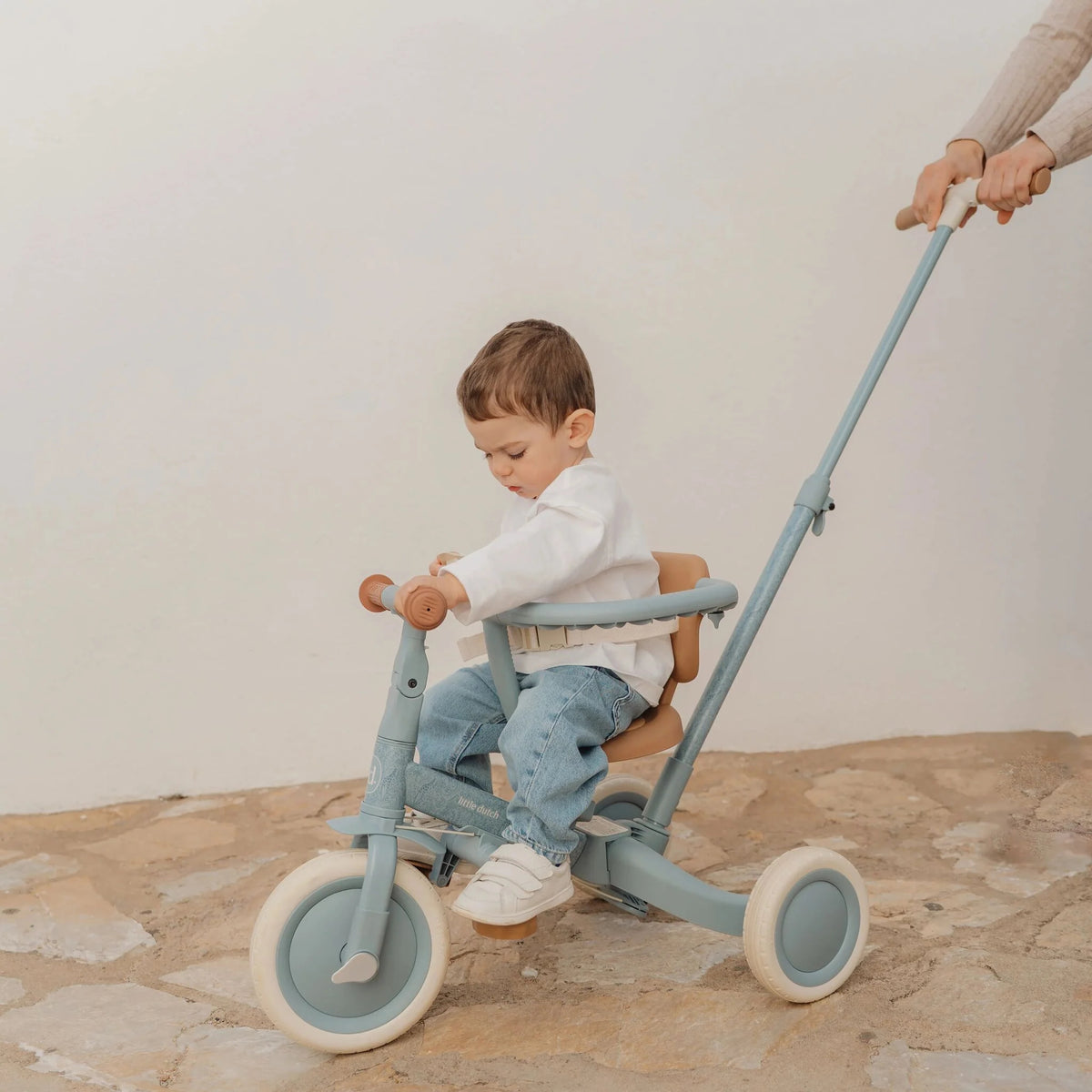Little Dutch - 4 in 1 Tricycle With Push Bar - Blue