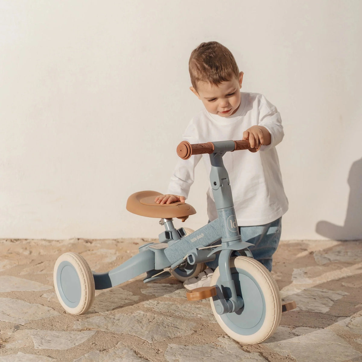 Little Dutch - 4 in 1 Tricycle With Push Bar - Blue