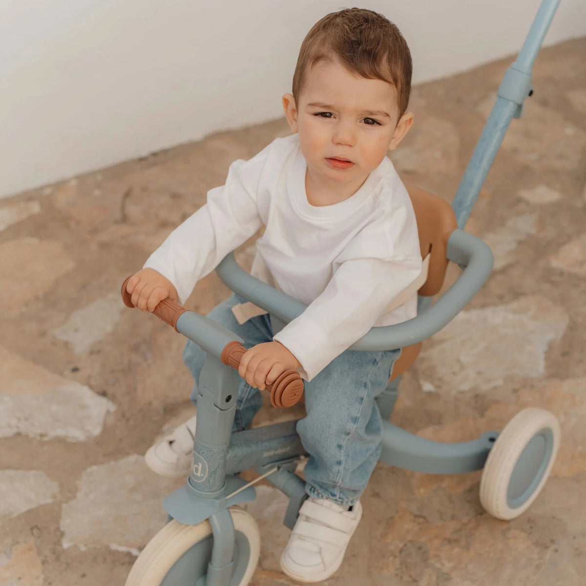 Little Dutch - 4 in 1 Tricycle With Push Bar - Blue