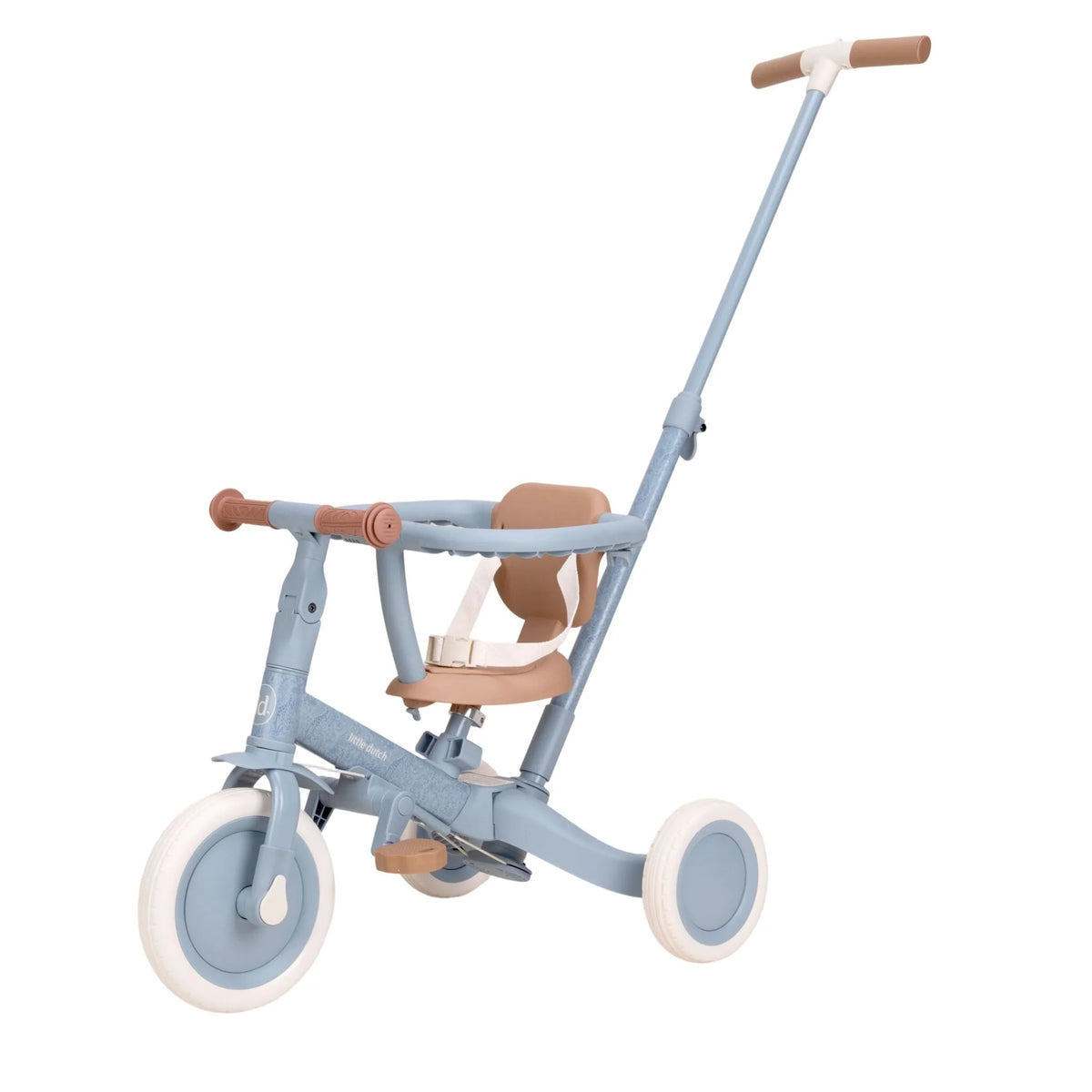 Little Dutch - 4 in 1 Tricycle With Push Bar - Blue