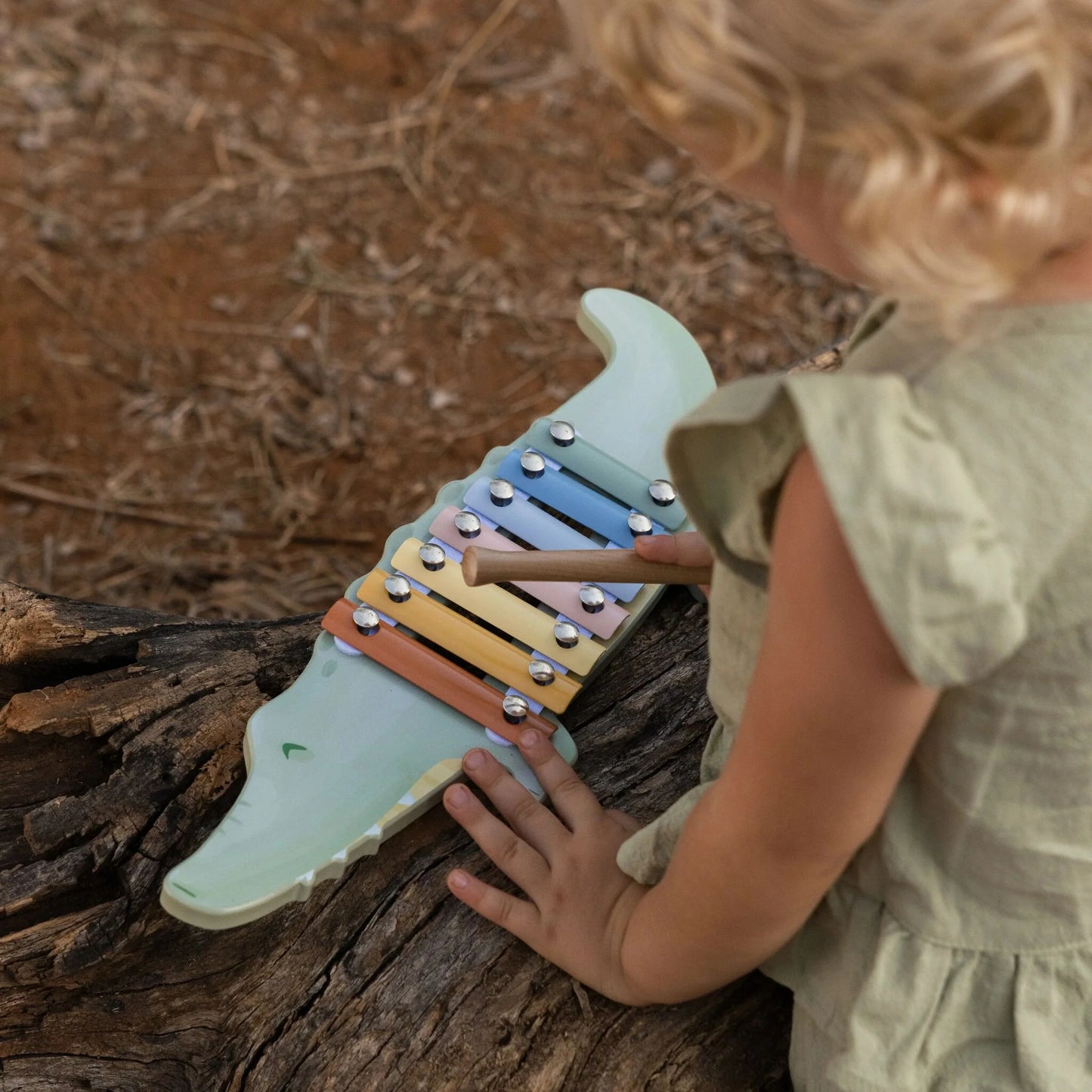 Little Dutch - Wooden Xylophone Crocodile - Safari Friends