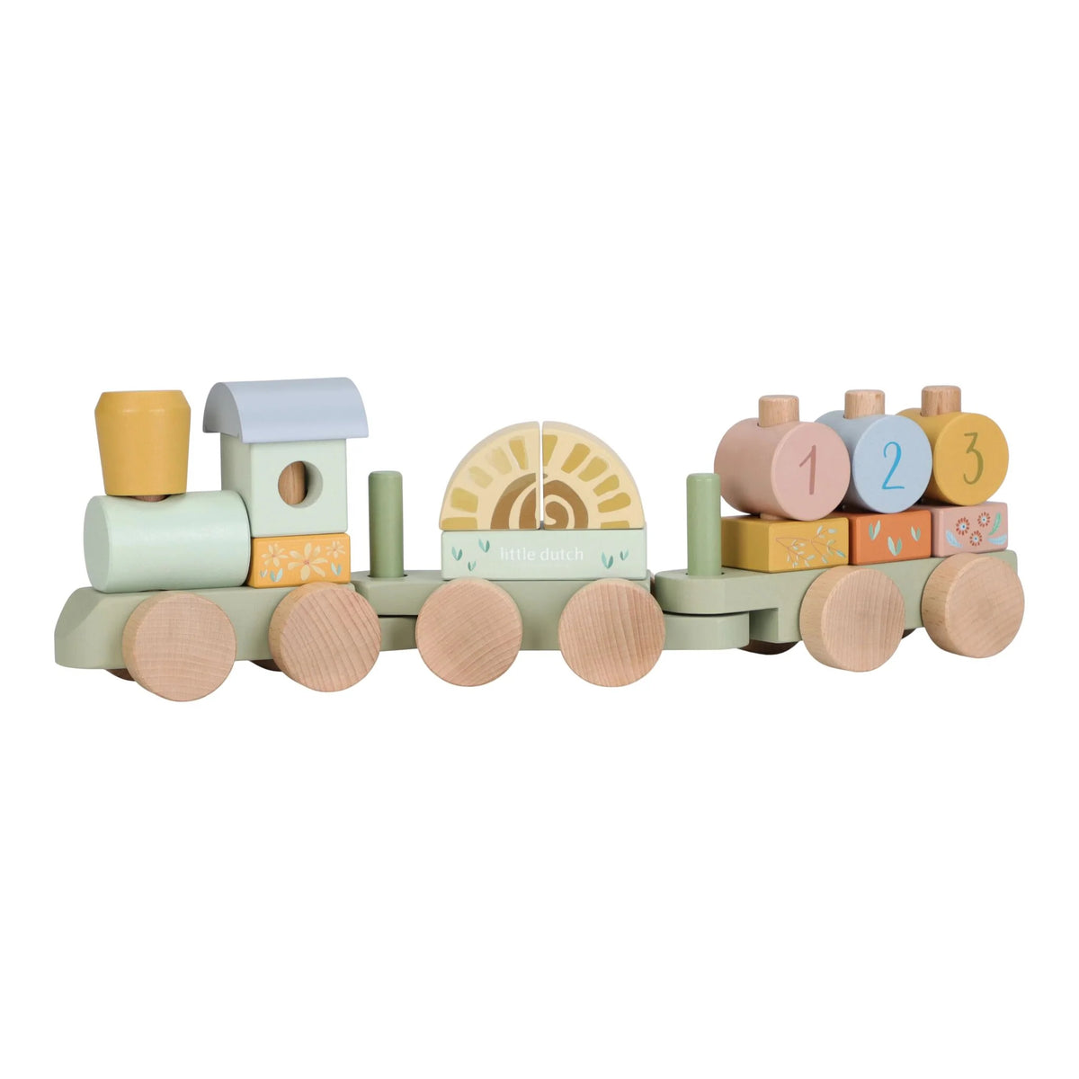 Little Dutch - Wooden Block Train - Safari Friends
