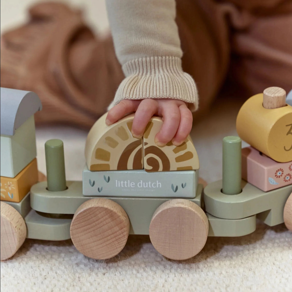 Little Dutch - Wooden Block Train - Safari Friends