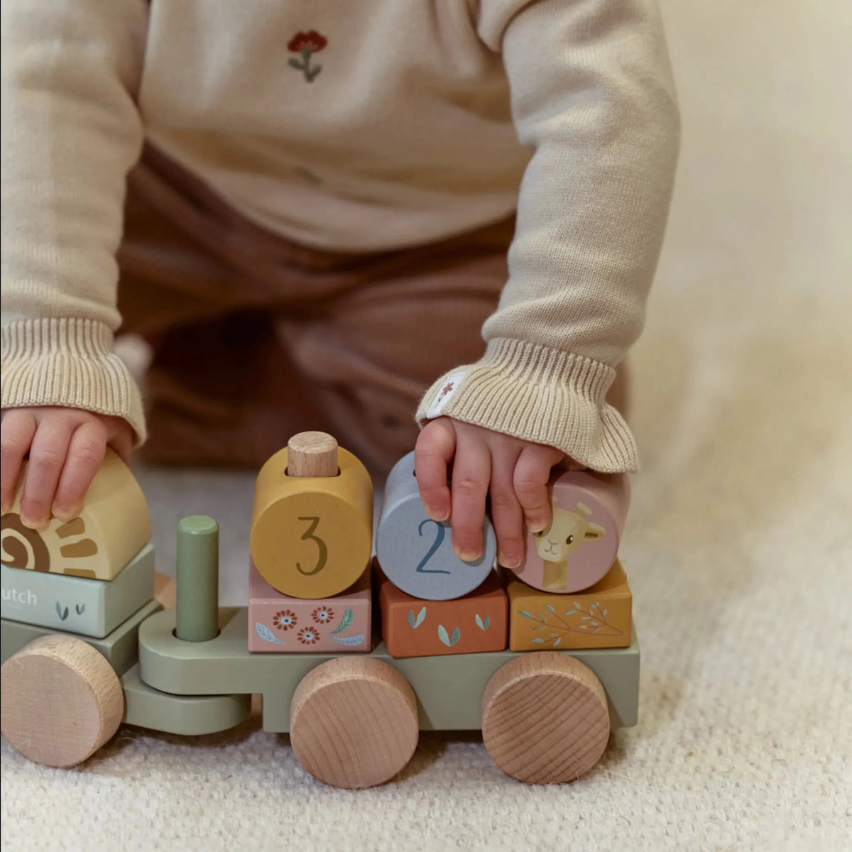 Little Dutch - Wooden Block Train - Safari Friends