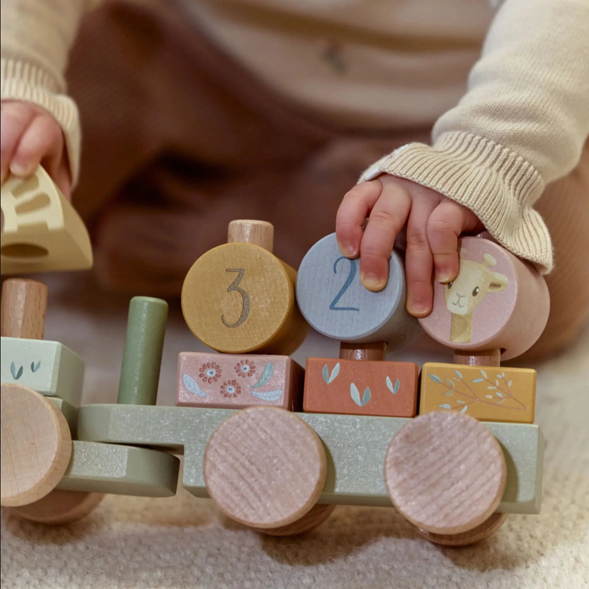 Little Dutch - Wooden Block Train - Safari Friends
