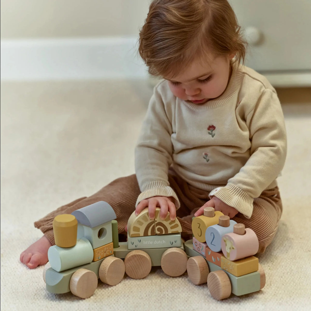 Little Dutch - Wooden Block Train - Safari Friends
