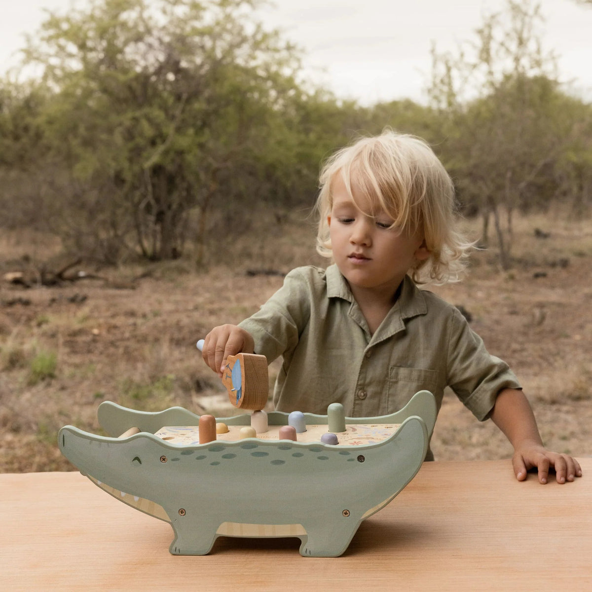 Little Dutch - Wooden Hammer Bench - Safari Friends