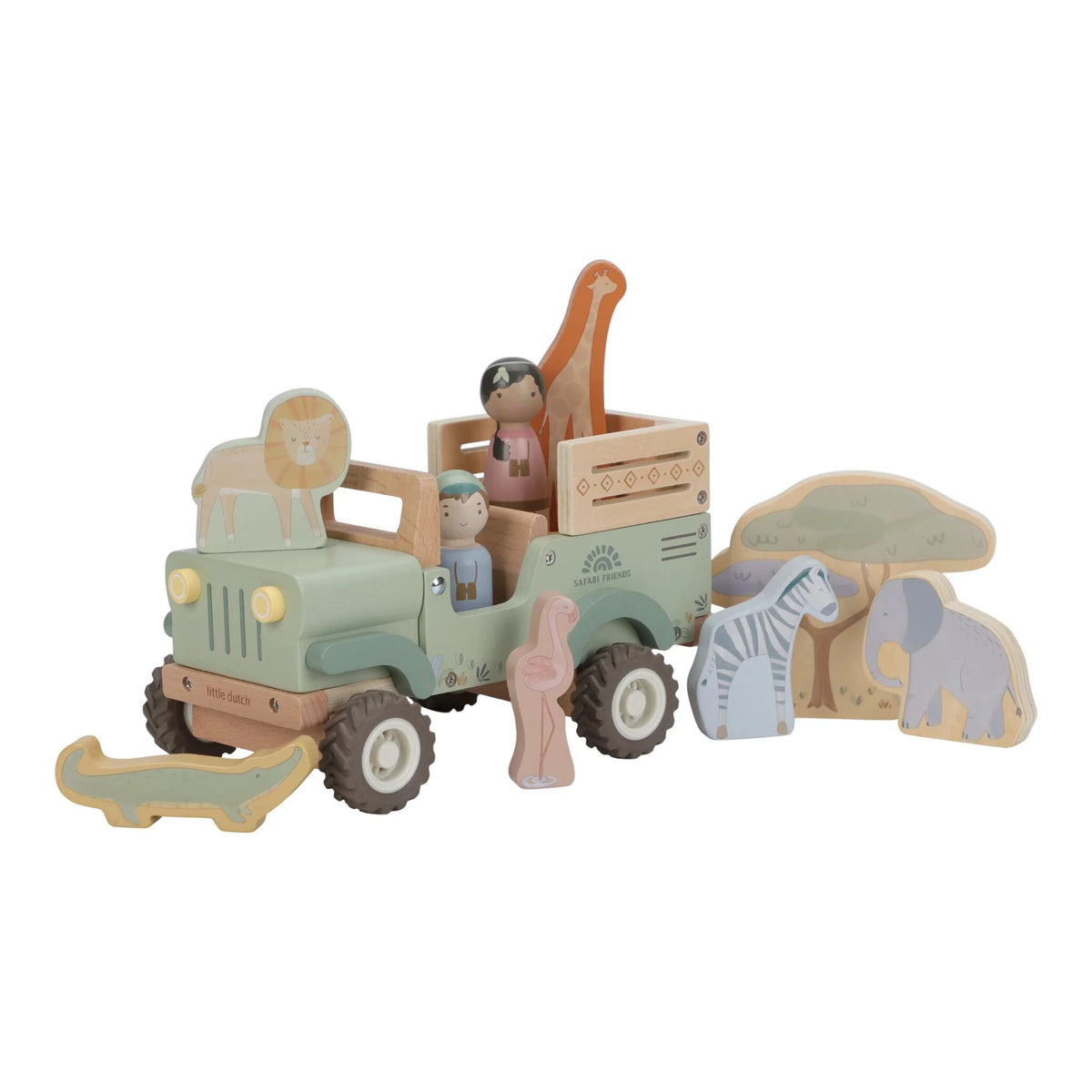 Little Dutch - Wooden Safari Car with Animals