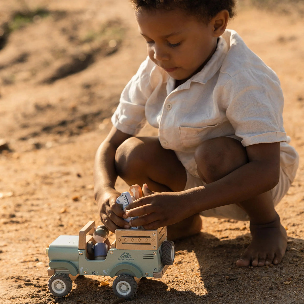 Little Dutch - Wooden Safari Car with Animals