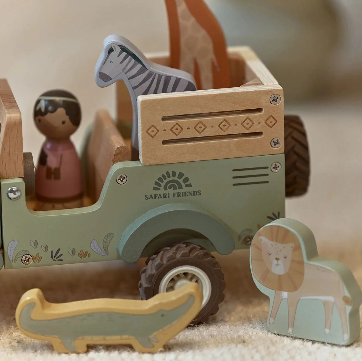 Little Dutch - Wooden Safari Car with Animals