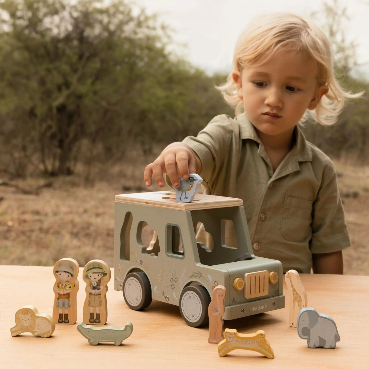 Little Dutch - Shape Sorter Safari Friends Car