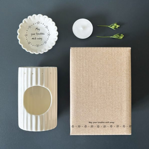 East of India - Scallop Wax Melt Burner - May Your Troubles Melt Away