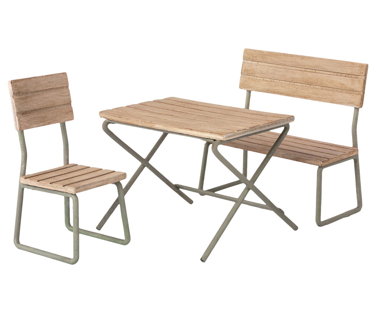 Maileg - Garden Set Table With Chair And Bench