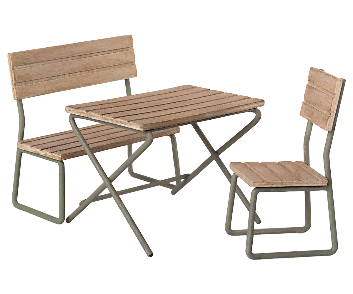 Maileg - Garden Set Table With Chair And Bench