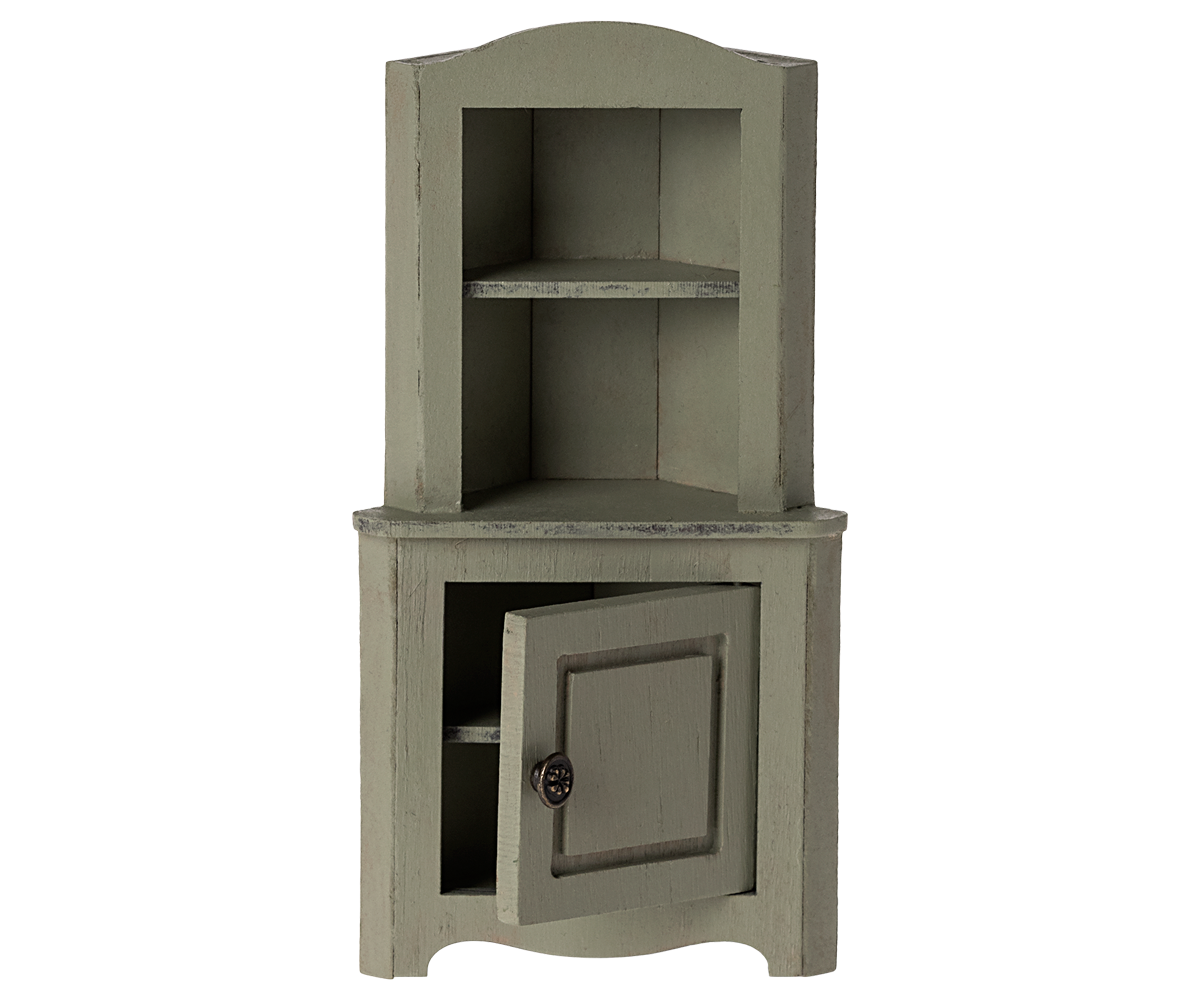 Maileg - Corner Cabinet, Mouse - Light Green