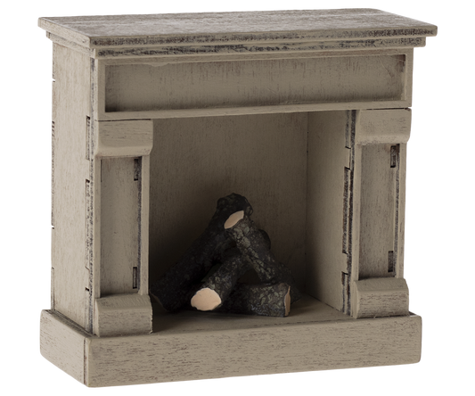 Maileg - Fireplace Mouse - Off White