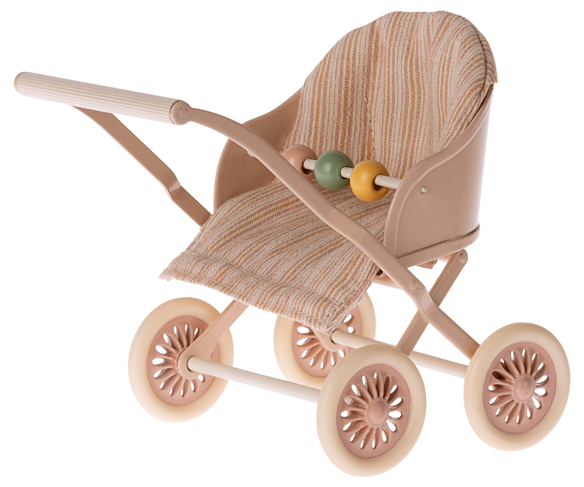 Maileg - Stroller Baby Mouse - Rose