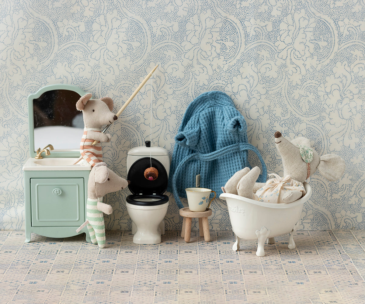 Maileg - Bathtub, Mouse - White