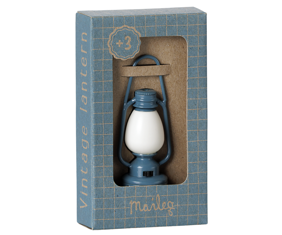 Maileg - Vintage Lantern, Mouse - Blue