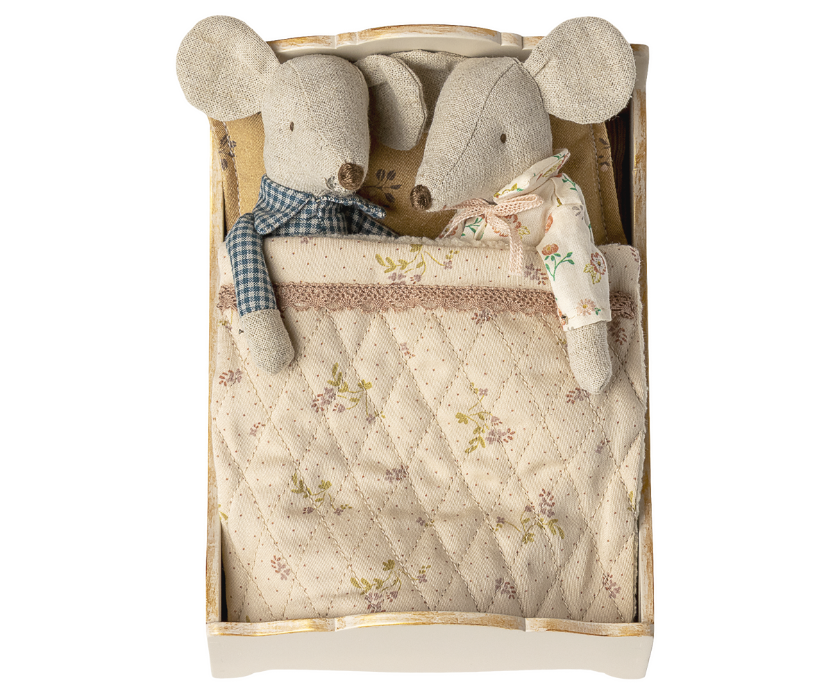 Maileg - Bed, Mouse - Off White