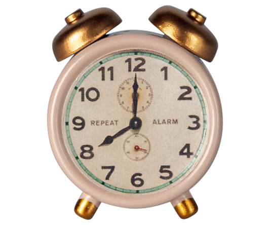 Maileg - Alarm Clock, Mouse - Powder