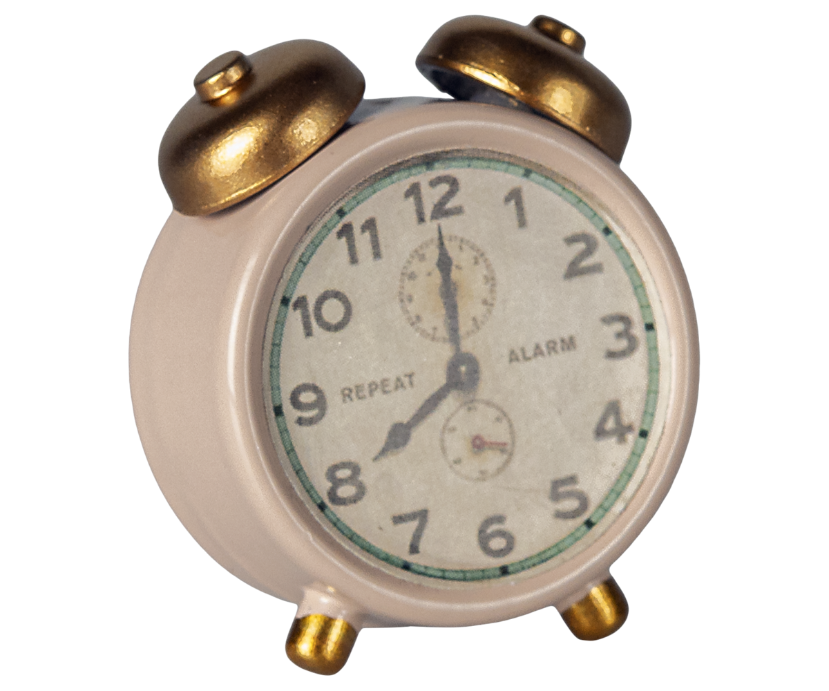 Maileg - Alarm Clock, Mouse - Powder