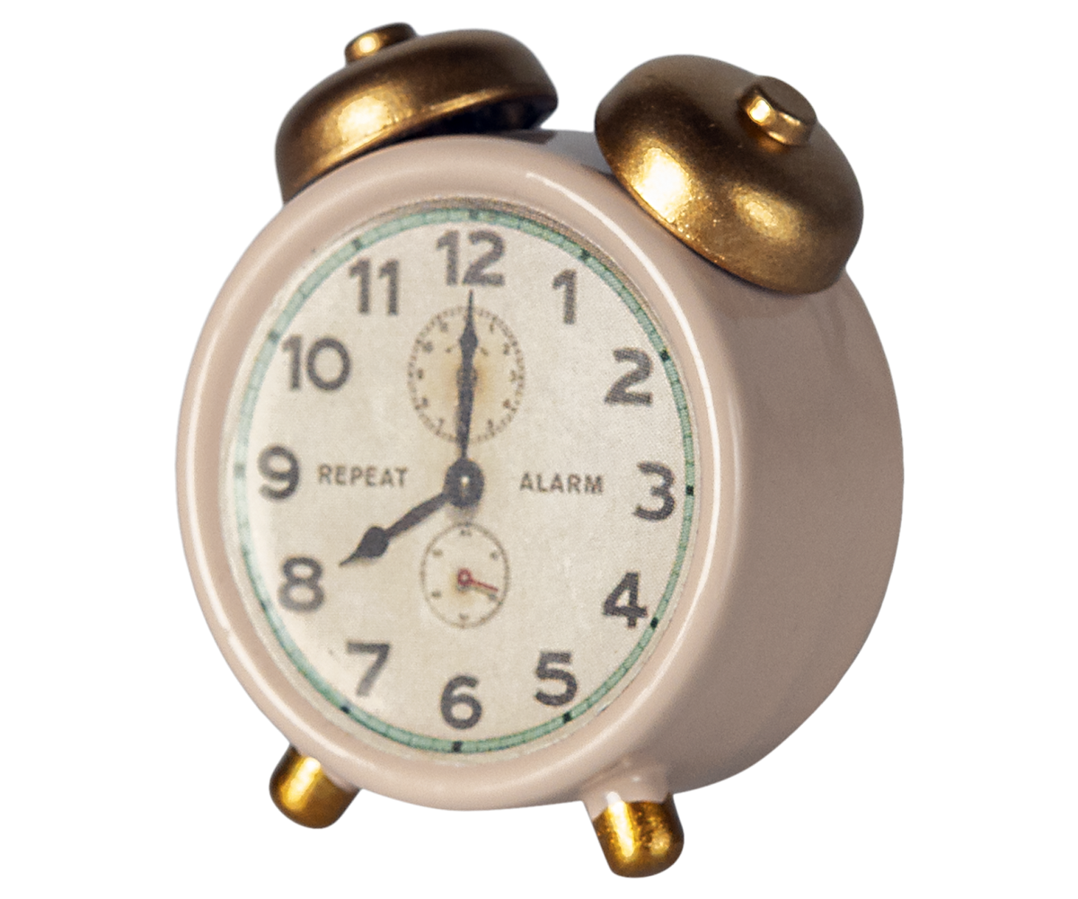 Maileg - Alarm Clock, Mouse - Powder